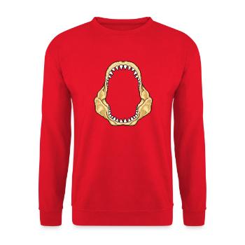 Hai-Kiefer - Unisex Pullover - Rot - Vorne - Alina (178cm) & Michal (187cm)