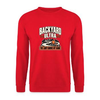 Backyard-ultra-läufer Ultralaufen Ausdauersportler - Unisex Pullover - Rot - Vorne - Alina (178cm) & Michal (187cm)