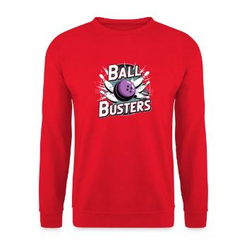 Ball Busters Bowling Kugel Pins Und Kegelsport - Unisex Pullover - Rot - Vorne - Alina (178cm) & Michal (187cm)