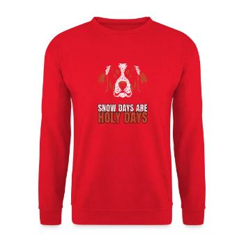 Berner Sennenhund - Snow Days Are Holy Days - Hund - Unisex Pullover - Rot - Vorne - Alina (178cm) & Michal (187cm)