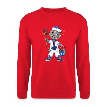 Matrosen Robbe Ahoi - Unisex Pullover - Rot - Vorne - Alina (178cm) & Michal (187cm)