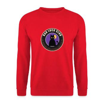 Bad Luck Club – Black Cat Freitag, der 13. - Unisex Pullover - Rot - Vorne - Alina (178cm) & Michal (187cm)