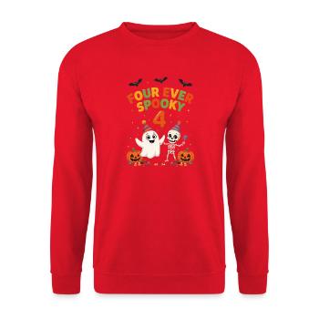 Vier jemals gruselige Halloween-4. Geburtstags-Witze - Unisex Pullover - Rot - Vorne - Alina (178cm) & Michal (187cm)