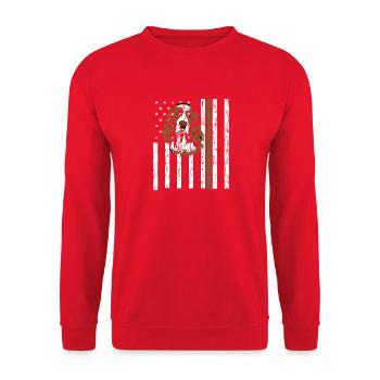 English Springer Spaniel - Wags With The Whole Spa - Unisex Pullover - Rot - Vorne - Alina (178cm) & Michal (187cm)