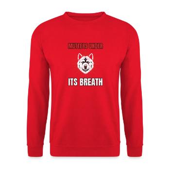 Akita Inu - Mutters Under Its Breath - Hundefreund - Unisex Pullover - Rot - Vorne - Alina (178cm) & Michal (187cm)