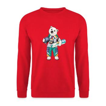 Eisbär Snowboard Fun - Unisex Pullover - Rot - Vorne - Alina (178cm) & Michal (187cm)
