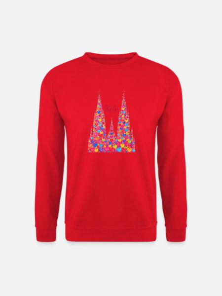 Kölner Dom mit Konfetti Karneval Fasching Köln - Unisex Pullover - Rot