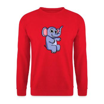 Elefant Motiv - Unisex Pullover - Rot - Vorne - Alina (178cm) & Michal (187cm)