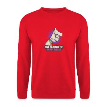 Girl Dad Pride Haarband am Handgelenk - Unisex Pullover - Rot - Vorne - Alina (178cm) & Michal (187cm)