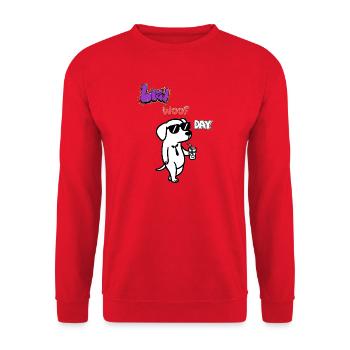 Hip Woof Day - Unisex Pullover - Rot - Vorne - Alina (178cm) & Michal (187cm)