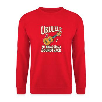Lustiger Ukulele-spieler Dunkler Humor - Unisex Pullover - Rot - Vorne - Alina (178cm) & Michal (187cm)