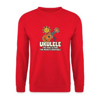 Lustiger Ukulele-spieler Dunkler Humor - Unisex Pullover - Rot - Vorne - Alina (178cm) & Michal (187cm)