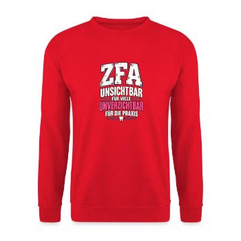 ZFA Zahnmedizinische Fachangestellte - Unisex Pullover - Rot - Vorne - Alina (178cm) & Michal (187cm)