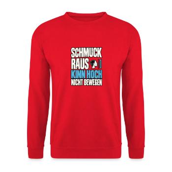 Zahnmedizinische Fachangestellte Röntgen Spruch - Unisex Pullover - Rot - Vorne - Alina (178cm) & Michal (187cm)