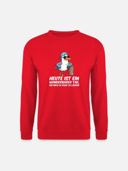 Heute Ist Ein Wunderbarer Tag Möwe Spruch - Unisex Pullover - Rot