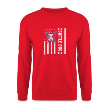 Australian Cattle Dog - Speckled Menace Loyal Hear - Unisex Pullover - Rot - Vorne - Alina (178cm) & Michal (187cm)