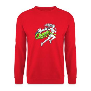 Marathon Queen – Manga-Läuferin - Unisex Pullover - Rot - Vorne - Alina (178cm) & Michal (187cm)