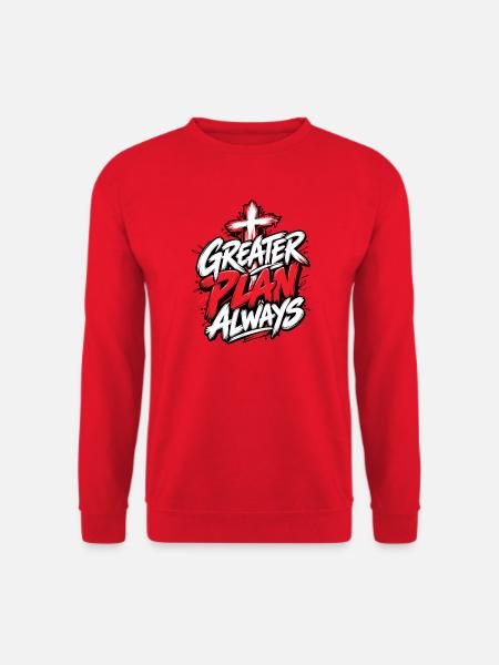 Greater Plan Always Cross Design - Unisex Pullover - Rot