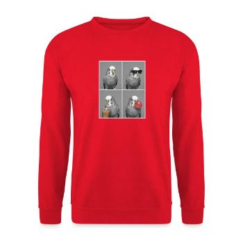 Wellensittiche Wellensittich - Unisex Pullover - Rot - Vorne - Alina (178cm) & Michal (187cm)