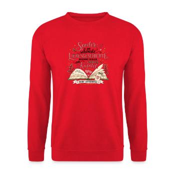 Babyankündigung Liebesgeschichte Schwangerschaft - Unisex Pullover - Rot - Vorne - Alina (178cm) & Michal (187cm)