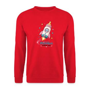 Milchbar Baby Fläschchen Lustiges Baby Motiv - Unisex Pullover - Rot - Vorne - Alina (178cm) & Michal (187cm)