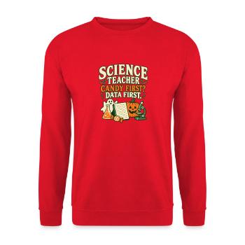 Naturwissenschaftslehrer Halloween Chemie Biologie - Unisex Pullover - Rot - Vorne - Alina (178cm) & Michal (187cm)