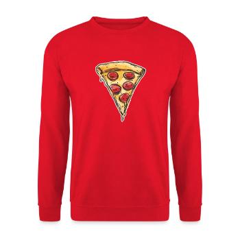 Pizza Retro - Unisex Pullover - Rot - Vorne - Alina (178cm) & Michal (187cm)