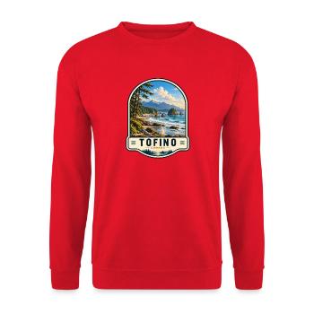 Tofino Kanada Küstenlandschaft Urlaub - Unisex Pullover - Rot - Vorne - Alina (178cm) & Michal (187cm)