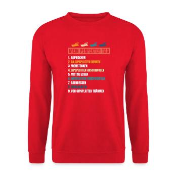 Trockenbau Trockenbauer Trockenbaumonteur Geschenk - Unisex Pullover - Rot - Vorne - Alina (178cm) & Michal (187cm)