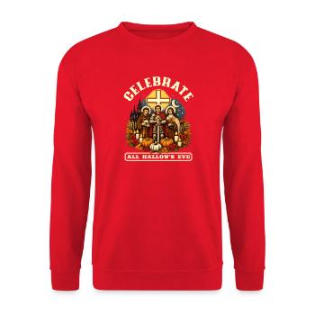 Katholischen Kirche Zu Halloween - Unisex Pullover - Rot - Vorne - Alina (178cm) & Michal (187cm)