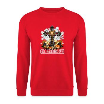 Katholischen Kirche Zu Halloween - Unisex Pullover - Rot - Vorne - Alina (178cm) & Michal (187cm)