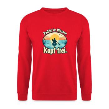 Paddeln Kajak Kanu SUP Paddler - Unisex Pullover - Rot - Vorne - Alina (178cm) & Michal (187cm)