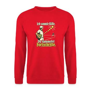 Tennistrainer Tennis Coach Bälle Sammeln - Unisex Pullover - Rot - Vorne - Alina (178cm) & Michal (187cm)
