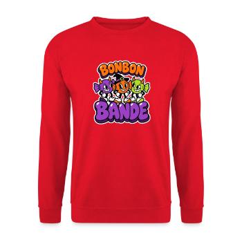 Bonbon Bande - Halloween Süßigkeiten - Unisex Pullover - Rot - Vorne - Alina (178cm) & Michal (187cm)