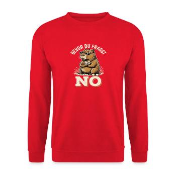Capybara Bevor Du Fragst No Lustiger Spruch - Unisex Pullover - Rot - Vorne - Alina (178cm) & Michal (187cm)