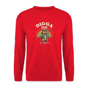 Capybara Digga Ich Bin Zehn Geburtstag Spruch - Unisex Pullover - Rot - Vorne - Alina (178cm) & Michal (187cm)