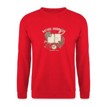 Nature Journaler Naturjournal - Unisex Pullover - Rot - Vorne - Alina (178cm) & Michal (187cm)