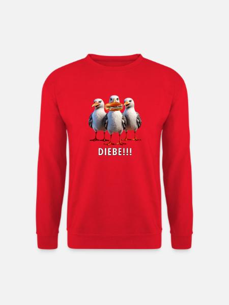 Möven Fischbrötchen Diebe - Unisex Pullover - Rot