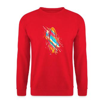 Surfbrett Graffiti - Unisex Pullover - Rot - Vorne - Alina (178cm) & Michal (187cm)