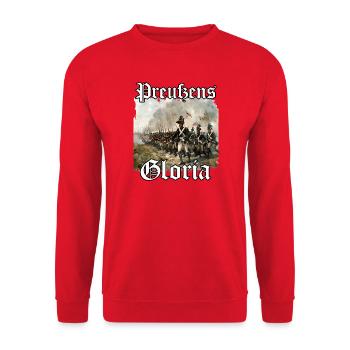 Preußische Uniform Geschenk preußisch blau Flagge - Unisex Pullover - Rot - Vorne - Alina (178cm) & Michal (187cm)