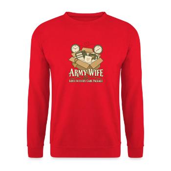 Armee Ehefrau Militär Ehefrau Einsatz - Unisex Pullover - Rot - Vorne - Alina (178cm) & Michal (187cm)