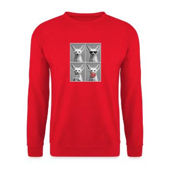 Wüstenfuchs Fennek - Unisex Pullover - Rot - Vorne - Alina (178cm) & Michal (187cm)