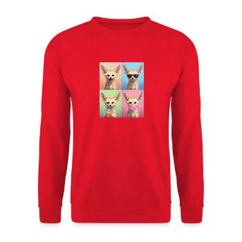 Wüstenfuchs Fennek - Unisex Pullover - Rot - Vorne - Alina (178cm) & Michal (187cm)