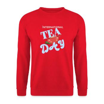 Internationaler Tag des Tees  - Unisex Pullover - Rot - Vorne - Alina (178cm) & Michal (187cm)