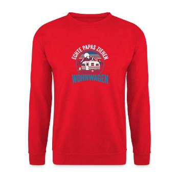 Wohnwagen Retro Bergsee - Unisex Pullover - Rot - Vorne - Alina (178cm) & Michal (187cm)
