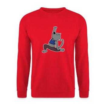 Katze Yoga - Unisex Pullover - Rot - Vorne - Alina (178cm) & Michal (187cm)