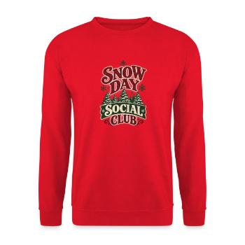 Snow Day Sozialclub - Unisex Pullover - Rot - Vorne - Alina (178cm) & Michal (187cm)