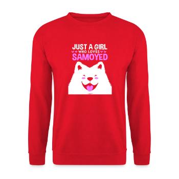 Samojede Hund Samoyed - Unisex Pullover - Rot - Vorne - Alina (178cm) & Michal (187cm)