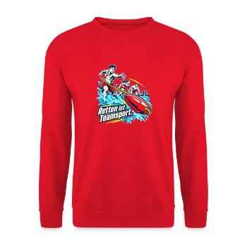 Rettungsschwimmer Wasserrettung Lifeguard Team - Unisex Pullover - Rot - Vorne - Alina (178cm) & Michal (187cm)