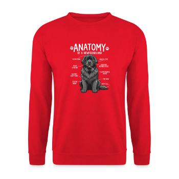 Anatomie eines Neufundländers – Newfie Papa Newfie Mama - Unisex Pullover - Rot - Vorne - Alina (178cm) & Michal (187cm)